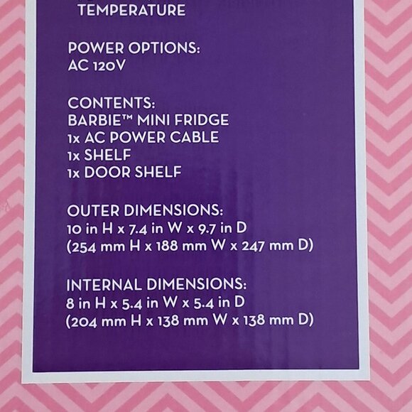 Barbie Mini Fridge  Thermoelectric Cooler. Brand New with Tag, in a Box - Picture 9 of 17